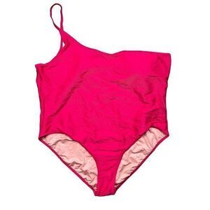 NWT J. Crew Women's Pink Ribbed One-Shoulder One Piece Swimsuit Size‎ 24
